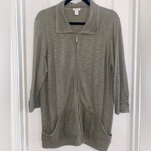 Chico's Olive Green Zip-Up Jacket